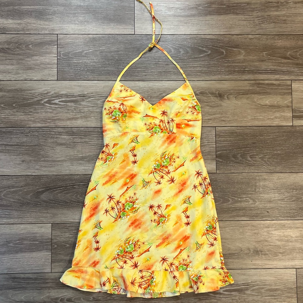 Pura Vida Yellow Halter Sundress